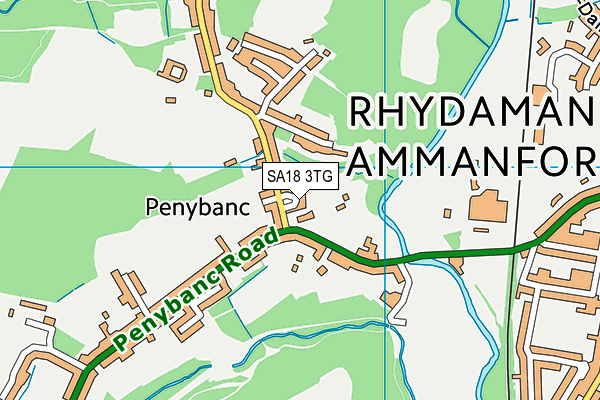 SA18 3TG map - OS VectorMap District (Ordnance Survey)