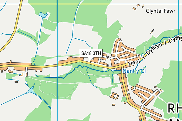 SA18 3TH map - OS VectorMap District (Ordnance Survey)