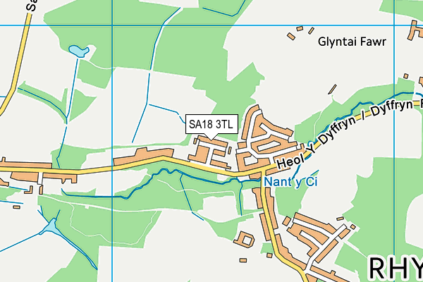 SA18 3TL map - OS VectorMap District (Ordnance Survey)