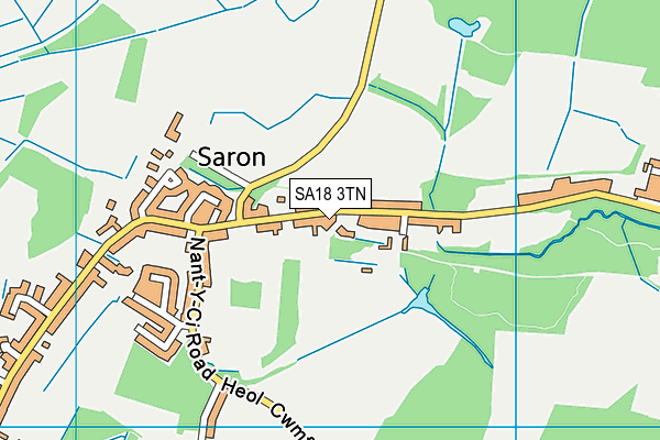 SA18 3TN map - OS VectorMap District (Ordnance Survey)