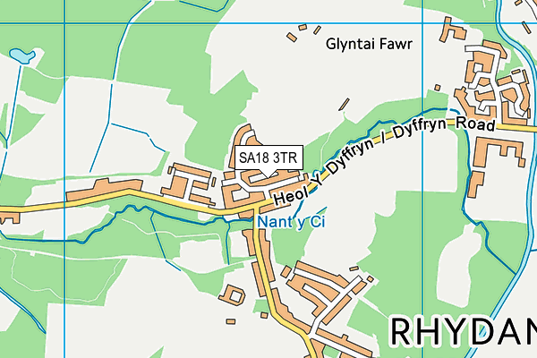 SA18 3TR map - OS VectorMap District (Ordnance Survey)