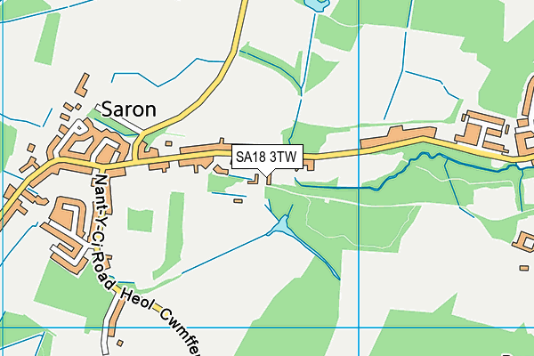 SA18 3TW map - OS VectorMap District (Ordnance Survey)