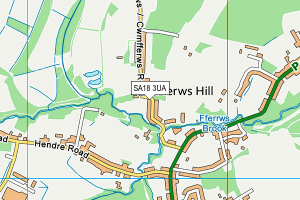 SA18 3UA map - OS VectorMap District (Ordnance Survey)