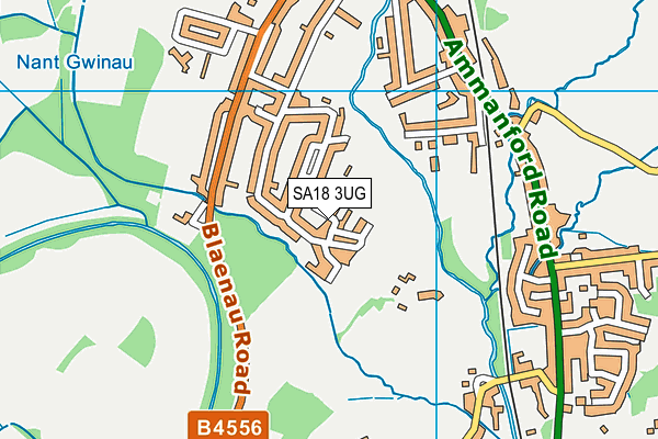 SA18 3UG map - OS VectorMap District (Ordnance Survey)