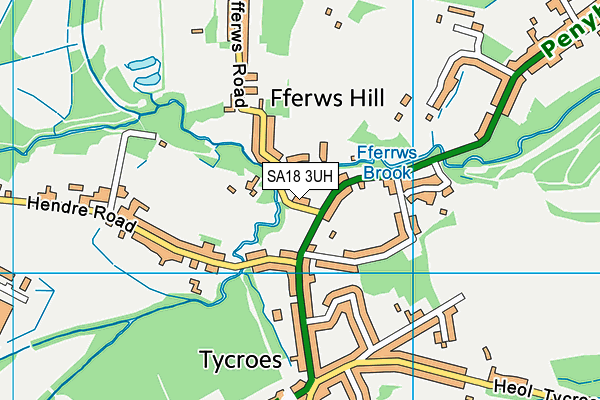 SA18 3UH map - OS VectorMap District (Ordnance Survey)