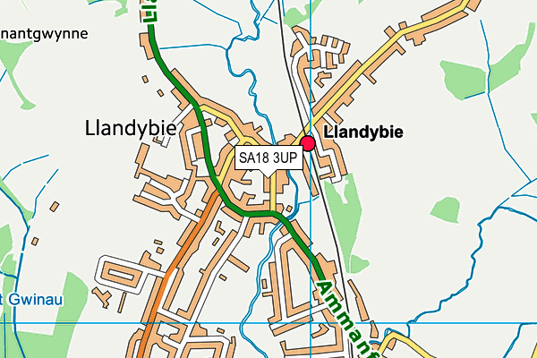 SA18 3UP map - OS VectorMap District (Ordnance Survey)