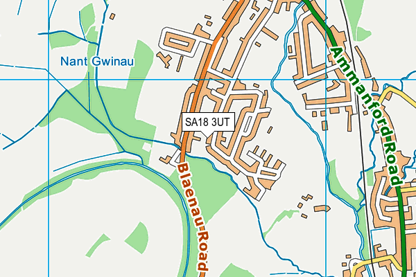 SA18 3UT map - OS VectorMap District (Ordnance Survey)
