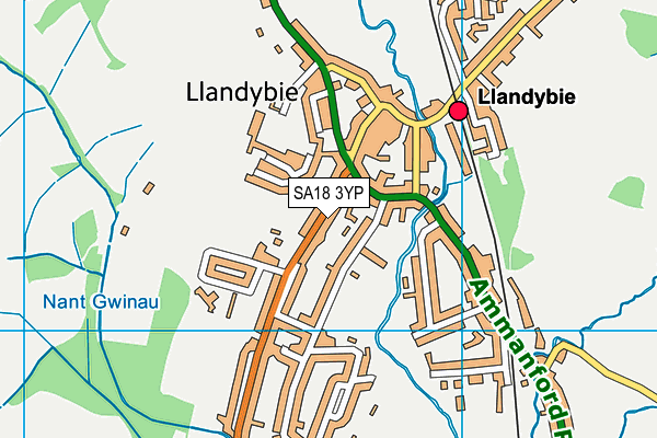 SA18 3YP map - OS VectorMap District (Ordnance Survey)