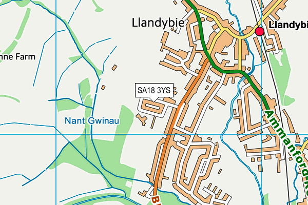 SA18 3YS map - OS VectorMap District (Ordnance Survey)