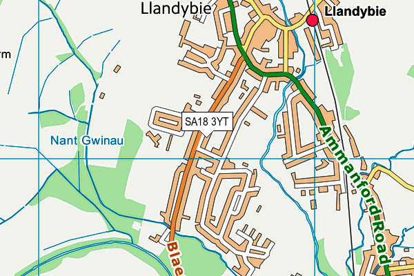 SA18 3YT map - OS VectorMap District (Ordnance Survey)