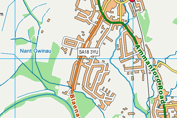 SA18 3YU map - OS VectorMap District (Ordnance Survey)