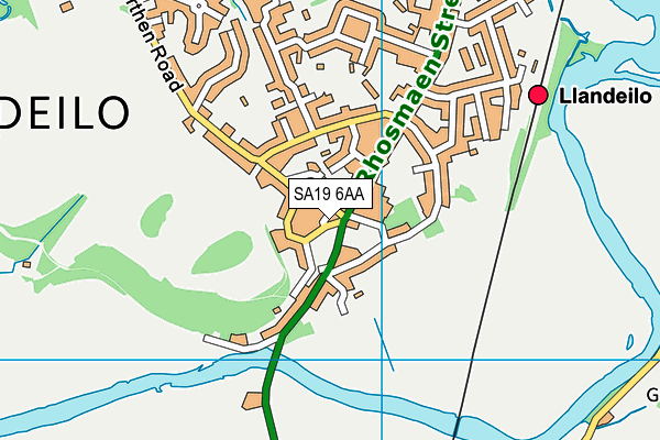 SA19 6AA map - OS VectorMap District (Ordnance Survey)