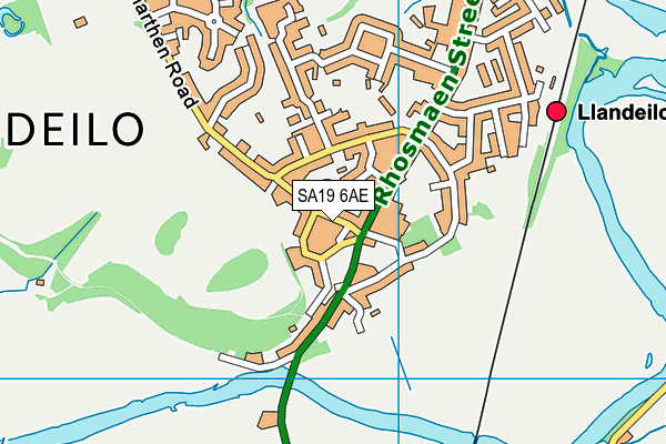 SA19 6AE map - OS VectorMap District (Ordnance Survey)