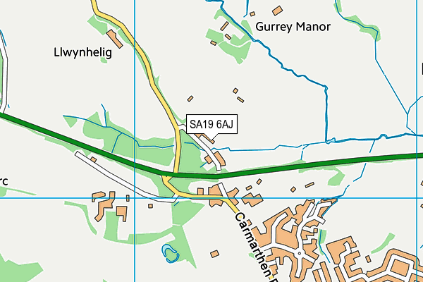 SA19 6AJ map - OS VectorMap District (Ordnance Survey)