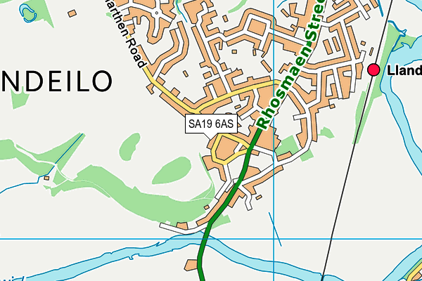 SA19 6AS map - OS VectorMap District (Ordnance Survey)