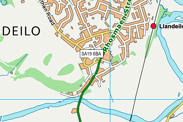 SA19 6BA map - OS VectorMap District (Ordnance Survey)