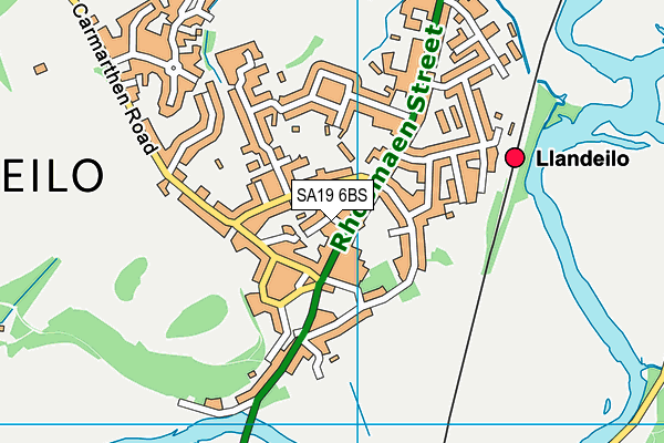 SA19 6BS map - OS VectorMap District (Ordnance Survey)