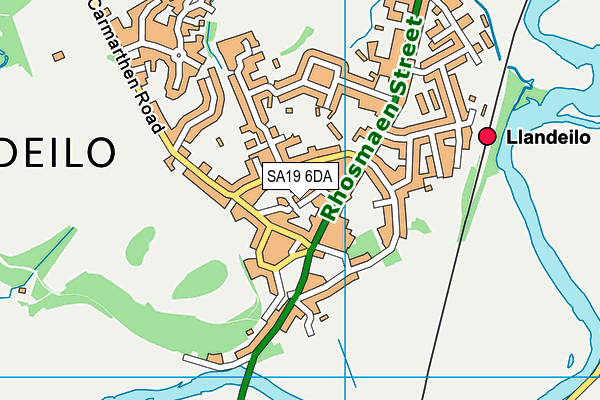 SA19 6DA map - OS VectorMap District (Ordnance Survey)