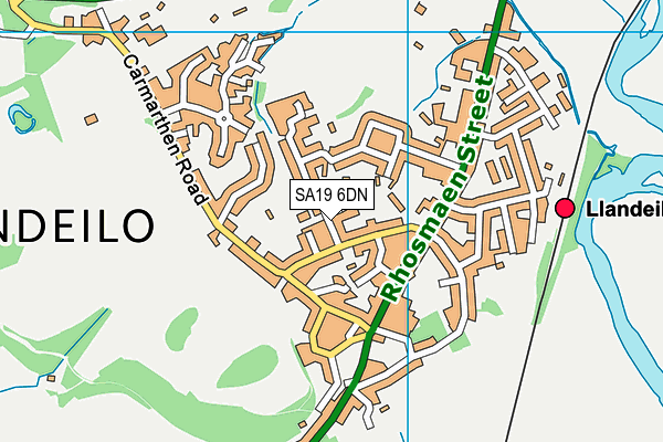 SA19 6DN map - OS VectorMap District (Ordnance Survey)