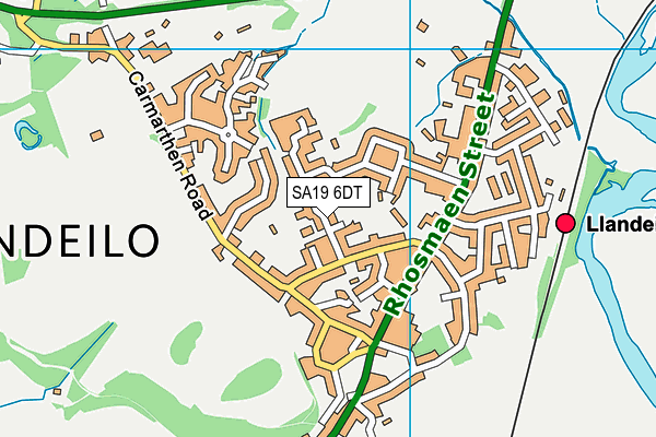 SA19 6DT map - OS VectorMap District (Ordnance Survey)