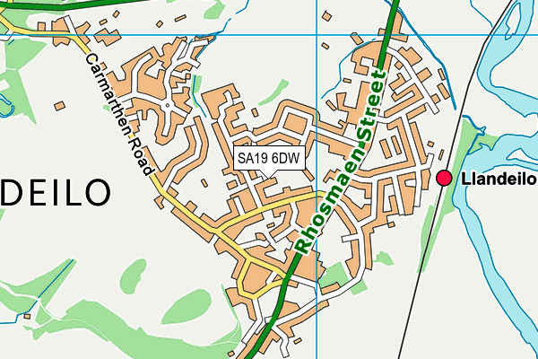 SA19 6DW map - OS VectorMap District (Ordnance Survey)