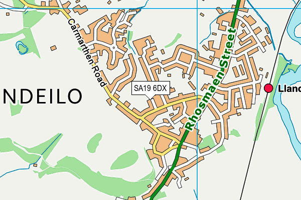 SA19 6DX map - OS VectorMap District (Ordnance Survey)