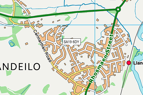 SA19 6DY map - OS VectorMap District (Ordnance Survey)