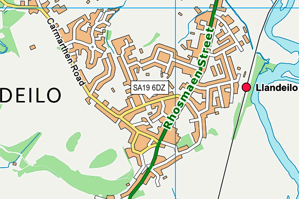 SA19 6DZ map - OS VectorMap District (Ordnance Survey)