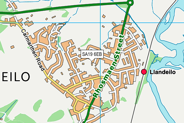 SA19 6EB map - OS VectorMap District (Ordnance Survey)