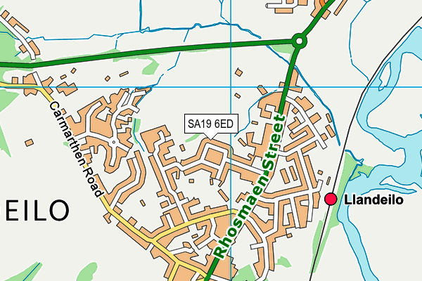 SA19 6ED map - OS VectorMap District (Ordnance Survey)