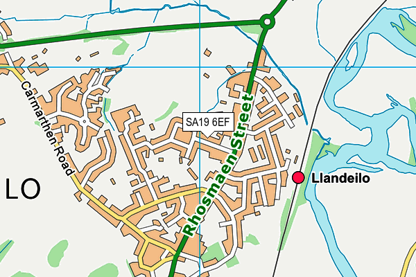 SA19 6EF map - OS VectorMap District (Ordnance Survey)