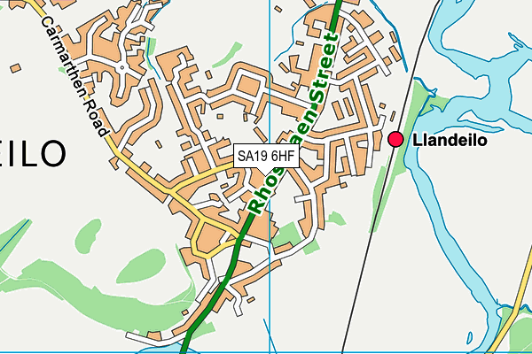 SA19 6HF map - OS VectorMap District (Ordnance Survey)