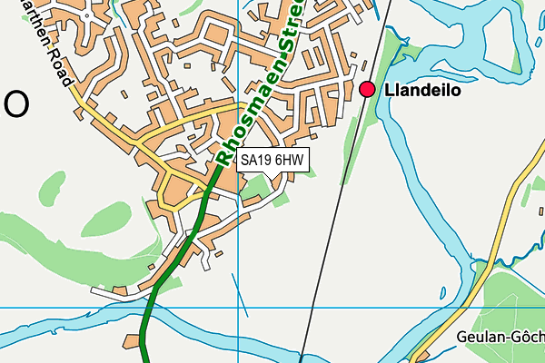 SA19 6HW map - OS VectorMap District (Ordnance Survey)