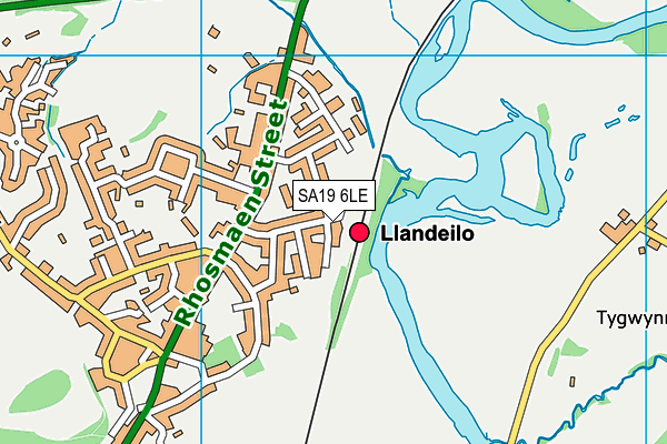 SA19 6LE map - OS VectorMap District (Ordnance Survey)