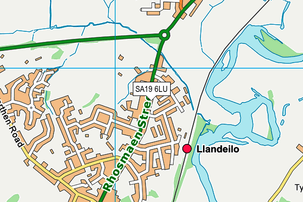 Llandeilo C.P. School map (SA19 6LU) - OS VectorMap District (Ordnance Survey)