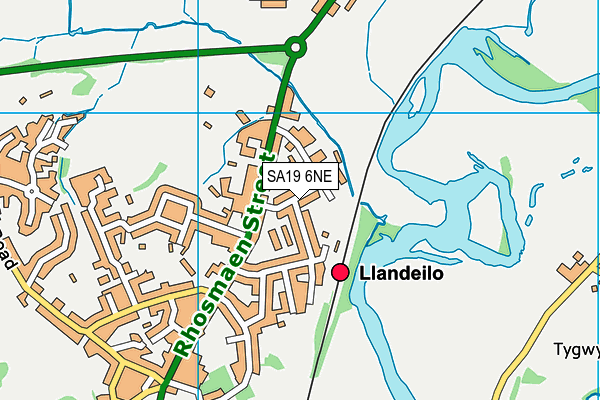 SA19 6NE map - OS VectorMap District (Ordnance Survey)