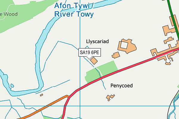 Ysgol Bro Dinefwr map (SA19 6PE) - OS VectorMap District (Ordnance Survey)