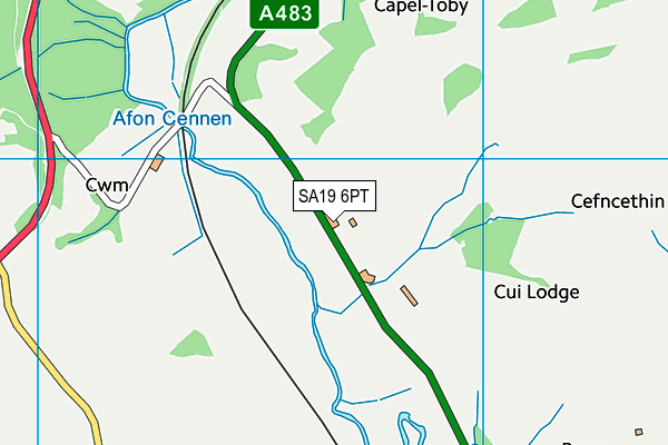 SA19 6PT map - OS VectorMap District (Ordnance Survey)