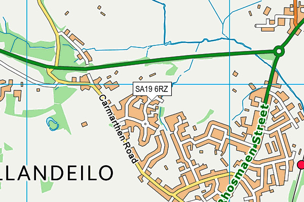 SA19 6RZ map - OS VectorMap District (Ordnance Survey)