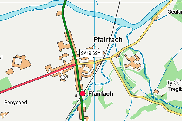 Ysgol Gynradd Ffairfach map (SA19 6SY) - OS VectorMap District (Ordnance Survey)