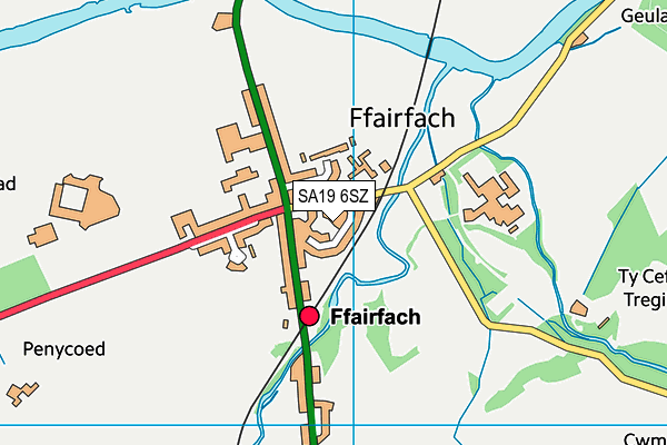 SA19 6SZ map - OS VectorMap District (Ordnance Survey)