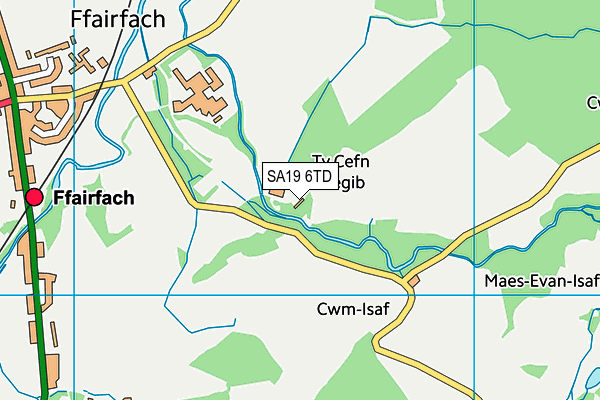 SA19 6TD map - OS VectorMap District (Ordnance Survey)