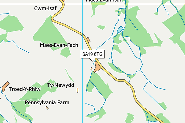 SA19 6TG map - OS VectorMap District (Ordnance Survey)