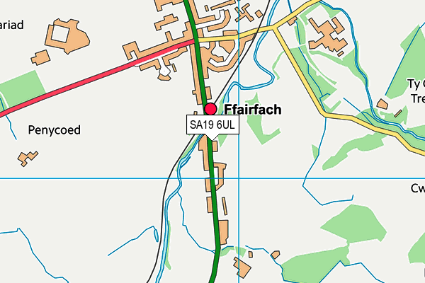 SA19 6UL map - OS VectorMap District (Ordnance Survey)