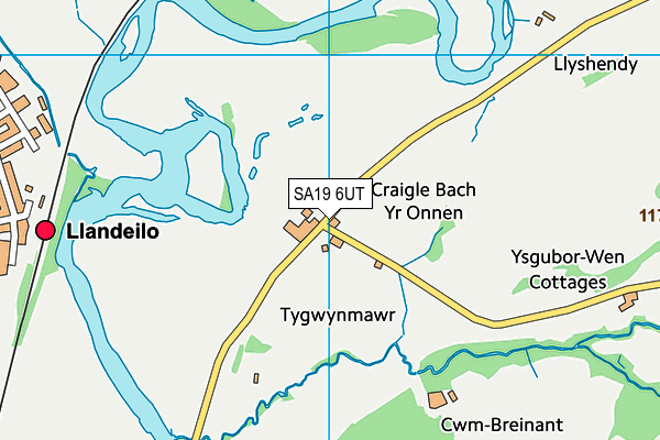 SA19 6UT map - OS VectorMap District (Ordnance Survey)