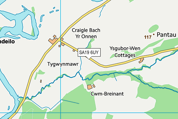 SA19 6UY map - OS VectorMap District (Ordnance Survey)