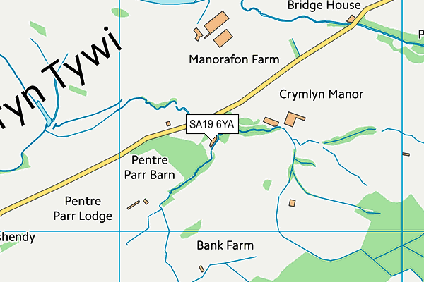 SA19 6YA map - OS VectorMap District (Ordnance Survey)