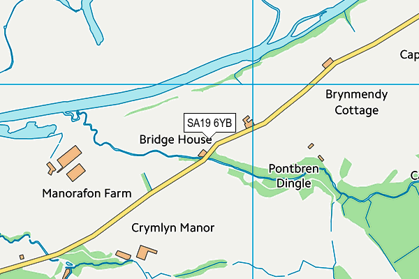 SA19 6YB map - OS VectorMap District (Ordnance Survey)