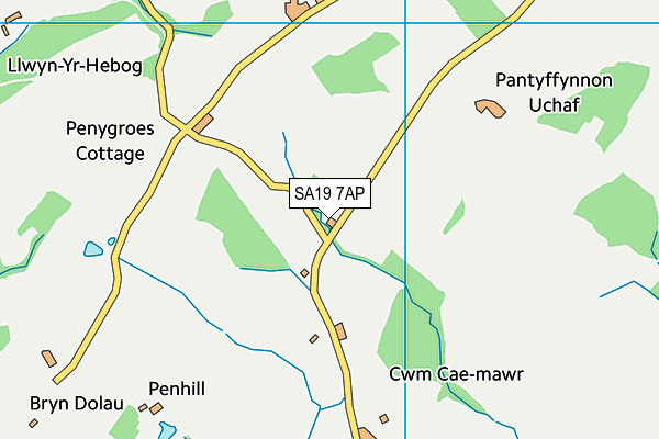 SA19 7AP map - OS VectorMap District (Ordnance Survey)