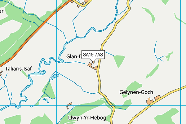 SA19 7AS map - OS VectorMap District (Ordnance Survey)